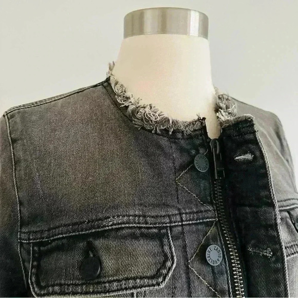 New Zadig & Voltaire Distressed Denim Jacket Sz M - Picture 9 of 12